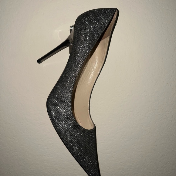 Authentic Lame Glitter- Anthracite Jimmy Choo Heels Size 37.5 - Picture 14 of 16